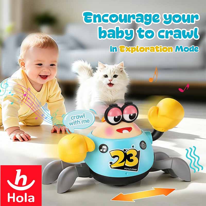 خرچنگ متحرک آموزشی و تعاملی هولا Hola Crawling Crab HE 9972 | موزیکال و چراغ‌دار